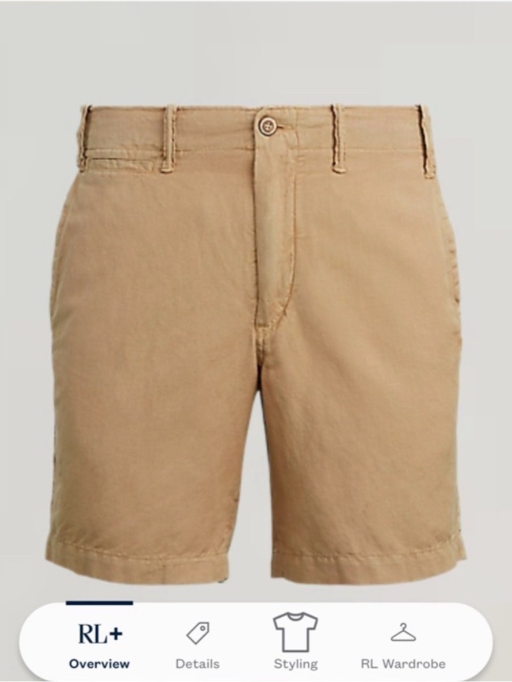 Polo Ralph Lauren Linen Cotton Blend 8” Inseam Tan Vacation Shorts Size 38